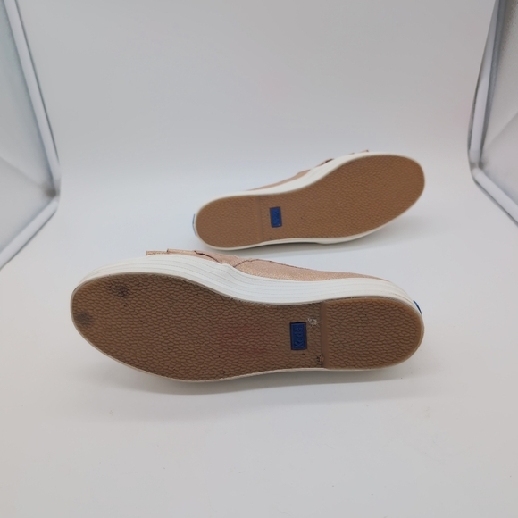 Keds Women's Sz 8.5  Triple Ruffle Metallic Suede Slip-On Sneakers WH59315 - Picture 7 of 10